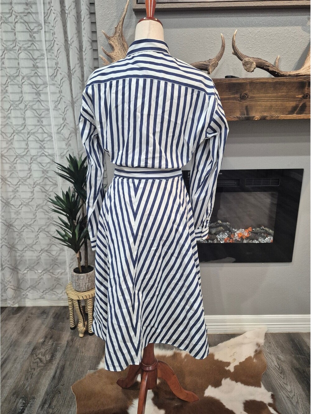 New Ralph Lauren Stripe midi dress size 12 - Picture 3 of 8
